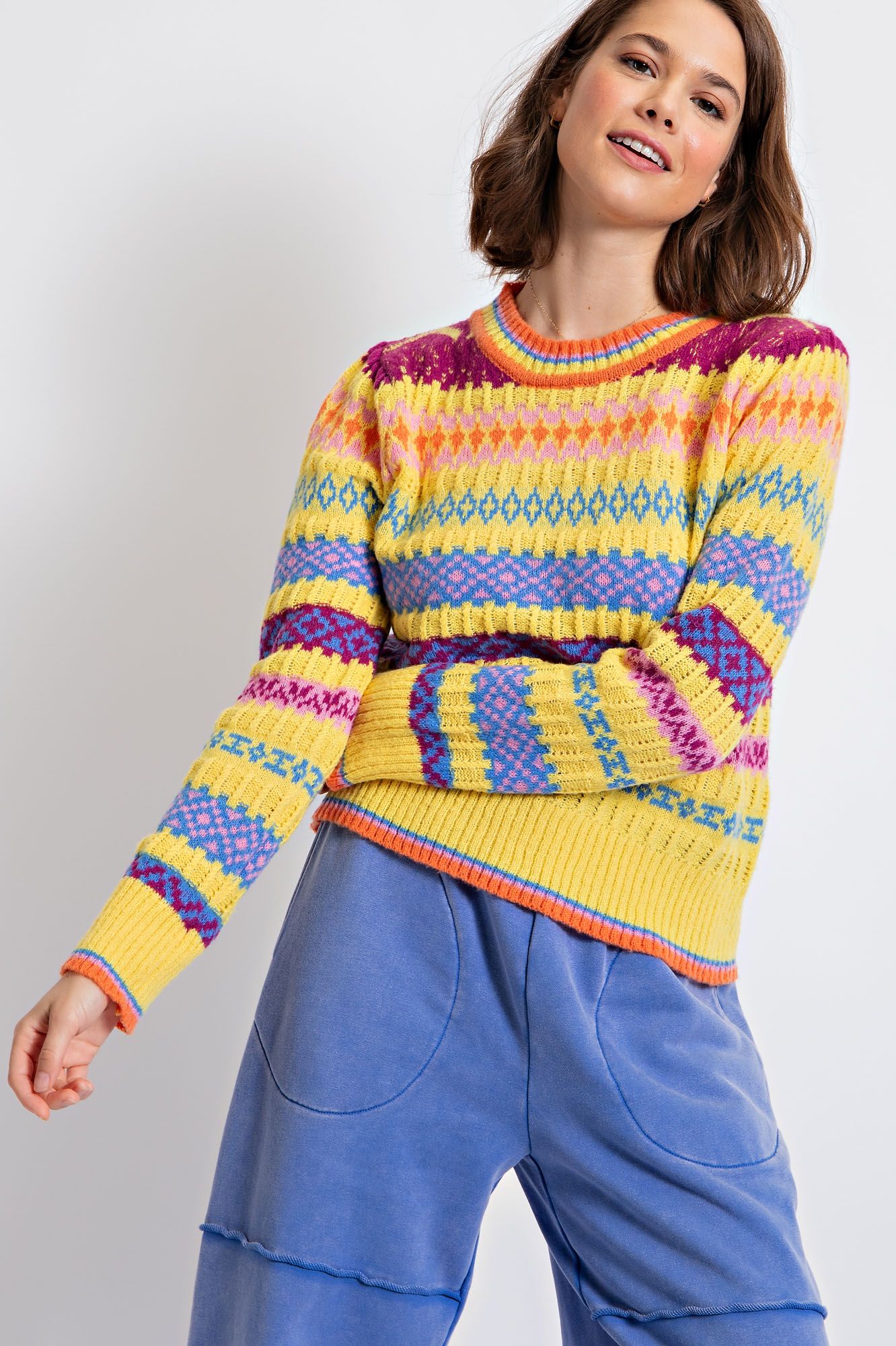 Easel Pattern Knit Sweater