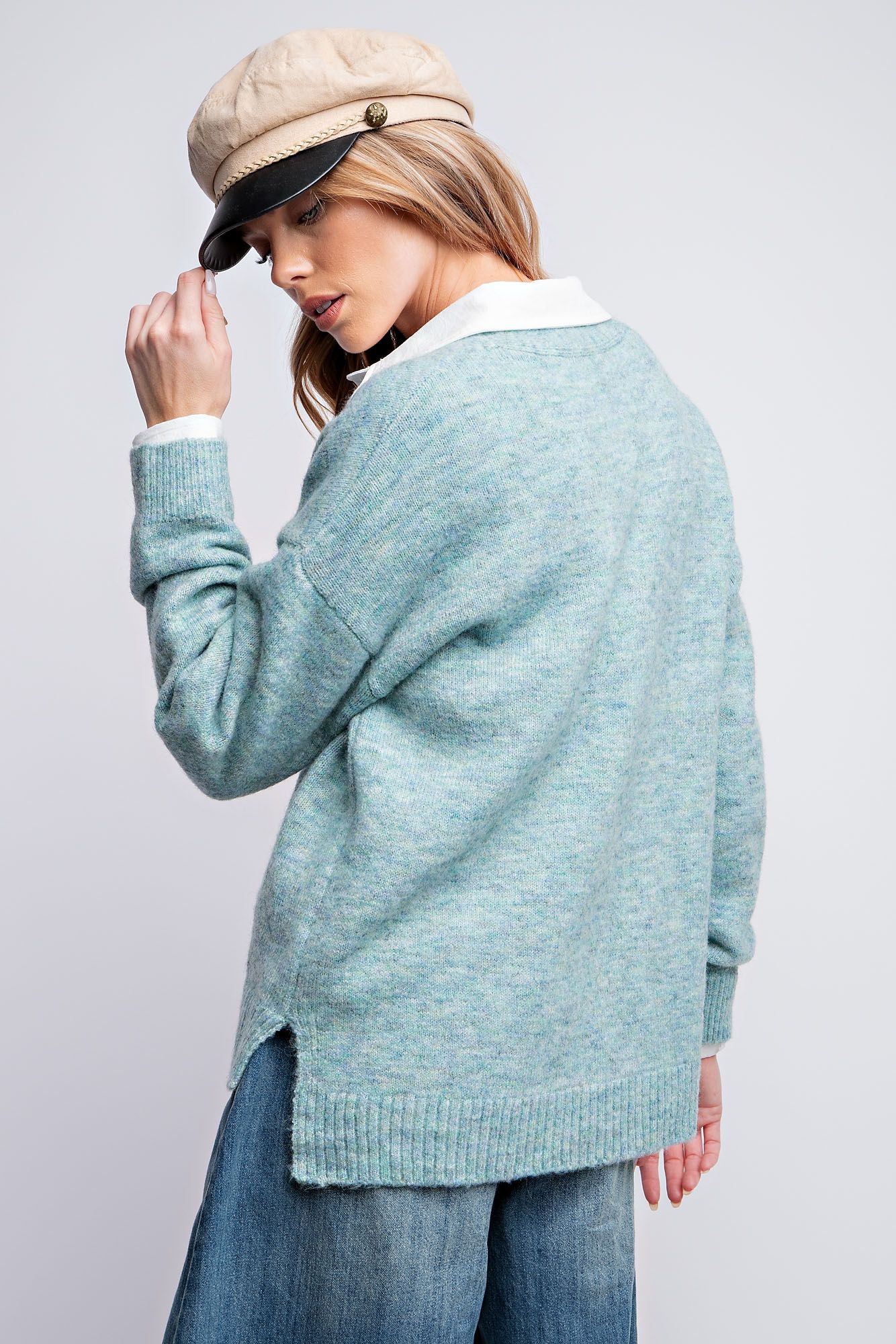 Easel Button Down Sweater Cardigan