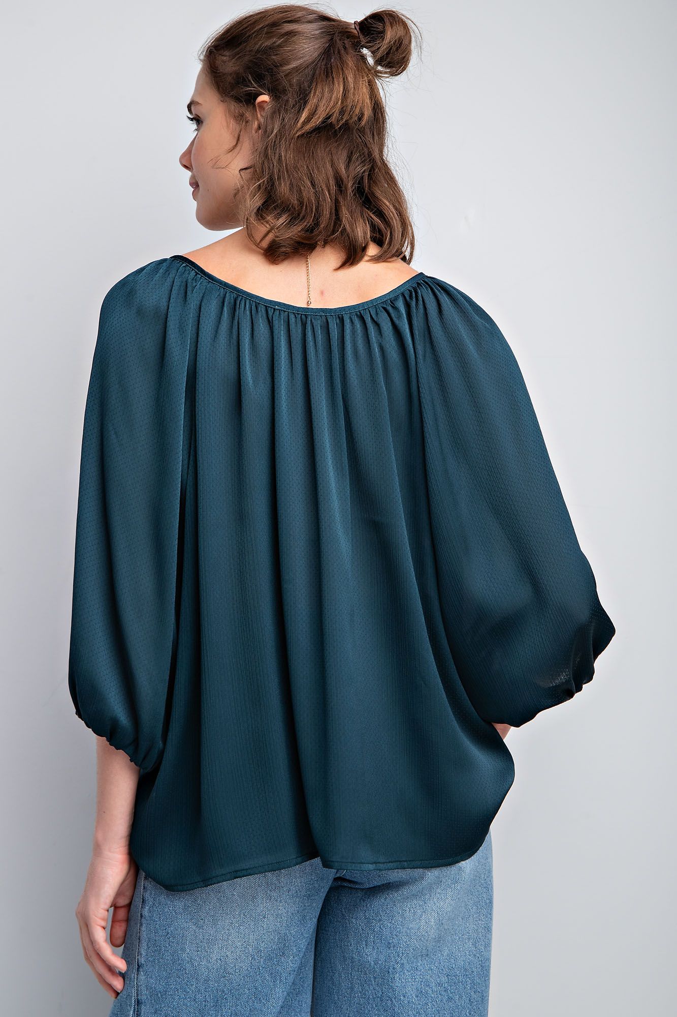 Easel Textured Satin Woven Blouse