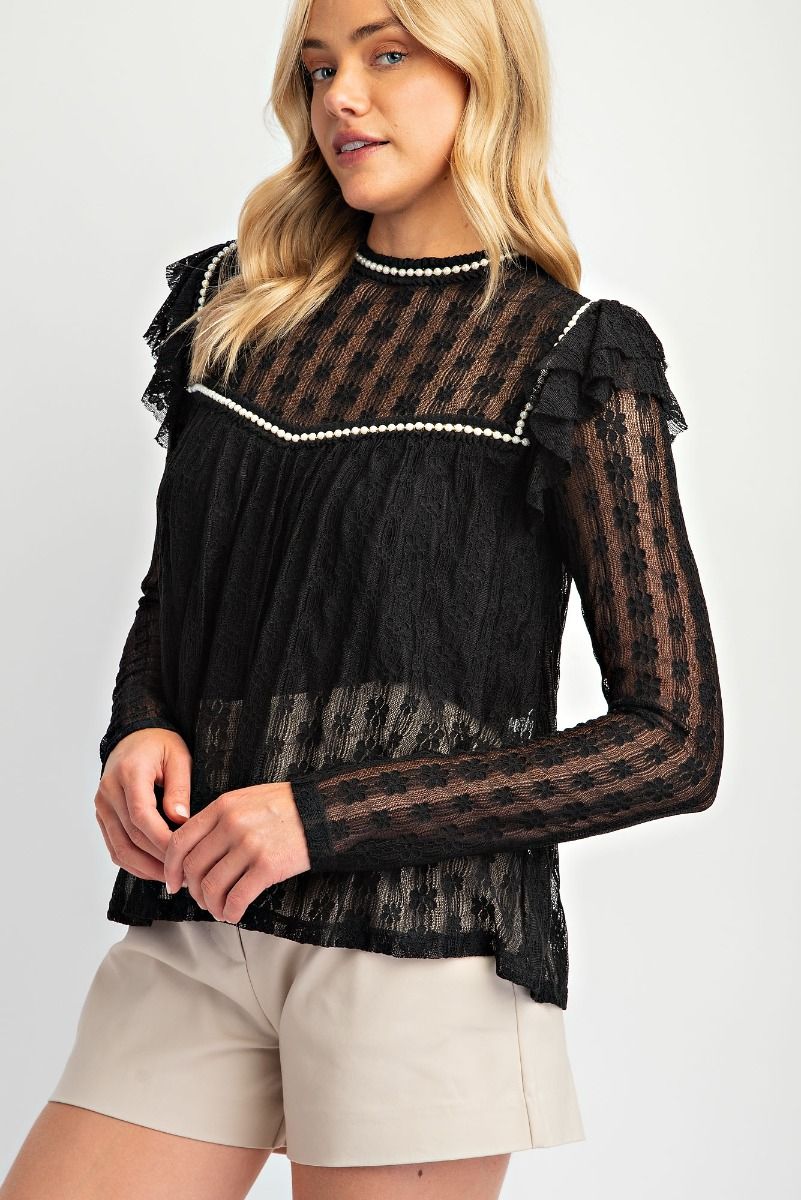 Easel Allover Lace Top