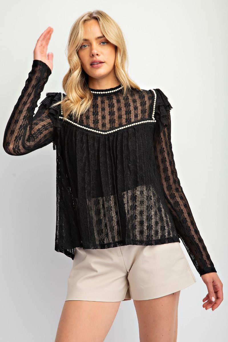 Easel Allover Lace Top