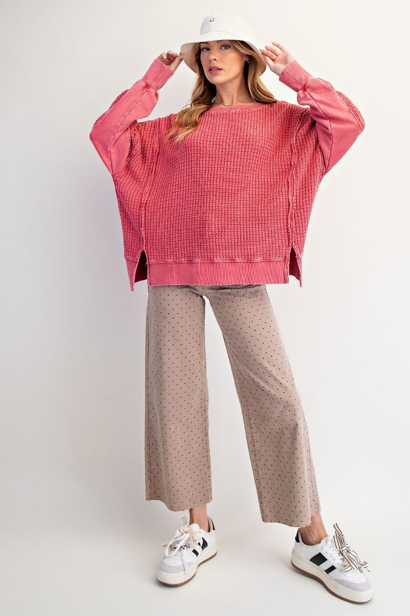 Easel MIneral Washed Thermal Pullover