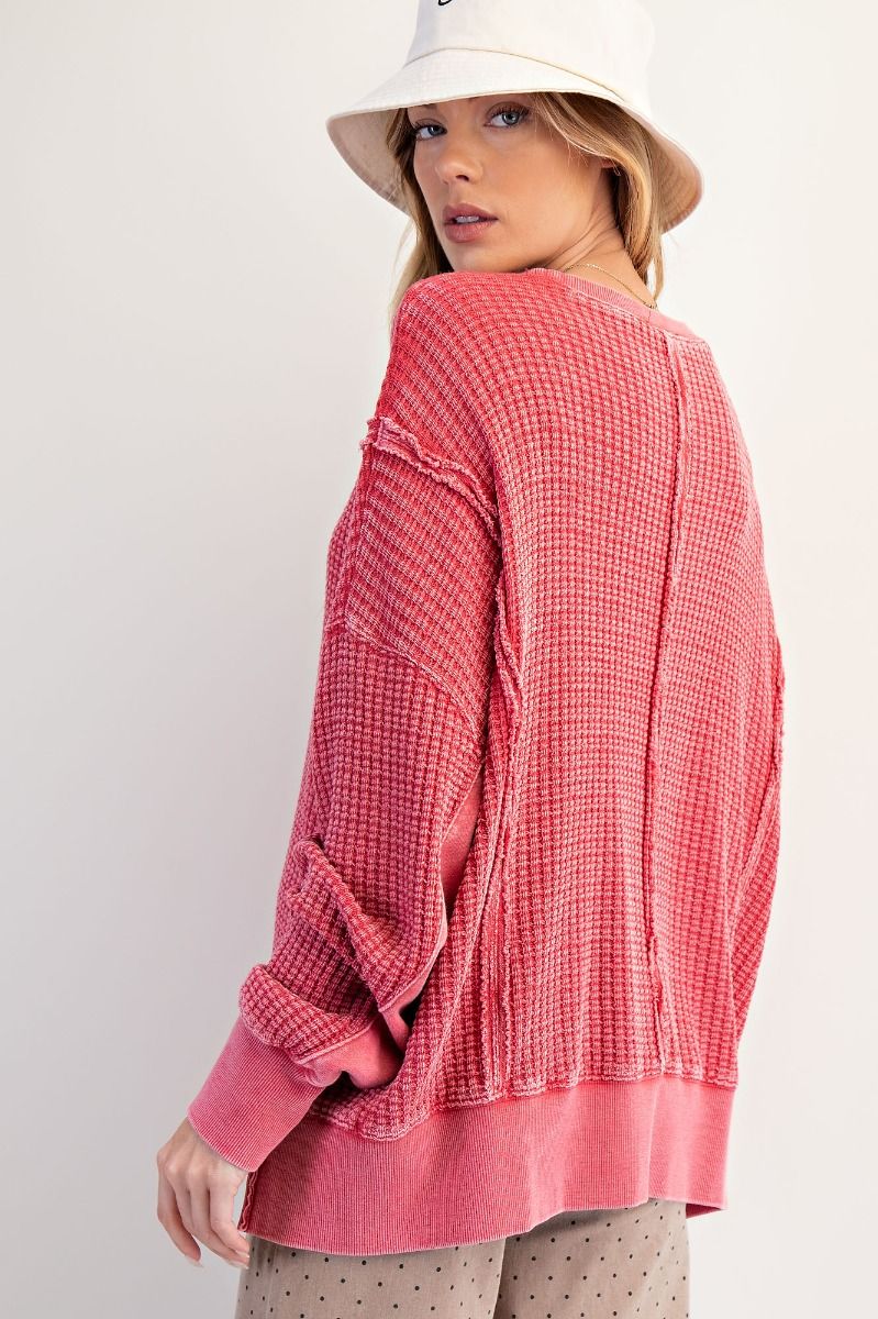 Easel MIneral Washed Thermal Pullover