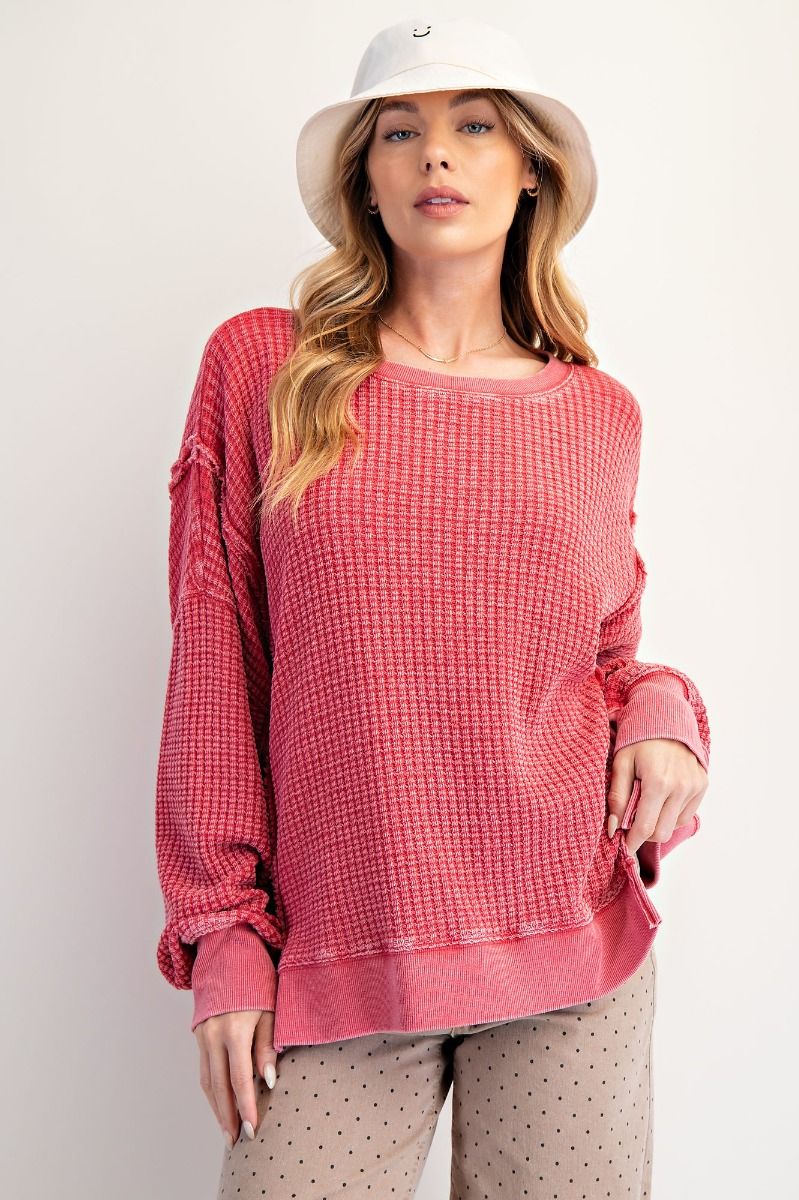 Easel MIneral Washed Thermal Pullover