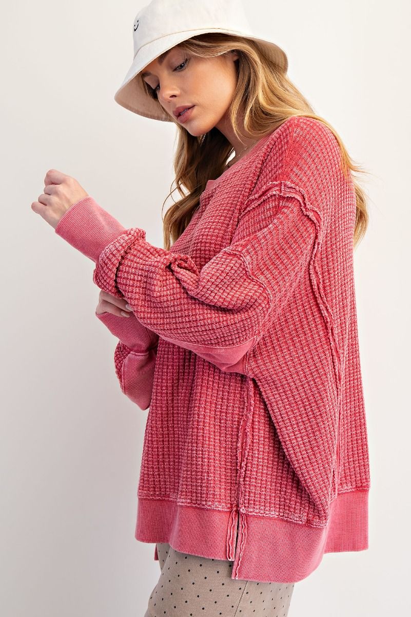 Easel MIneral Washed Thermal Pullover