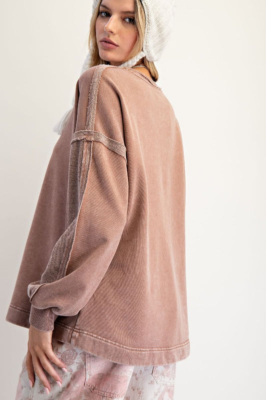 Easel Mineral Washed Terry Pullover