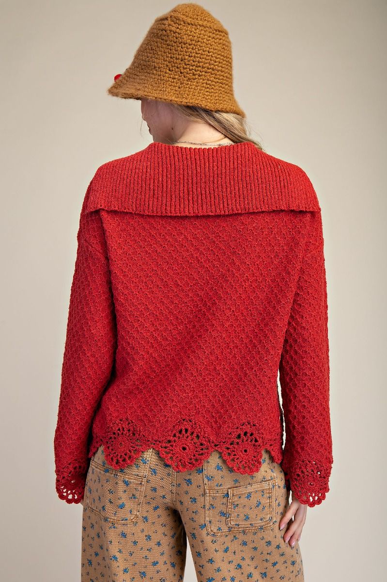 Easel Laced Up Front Sweater
