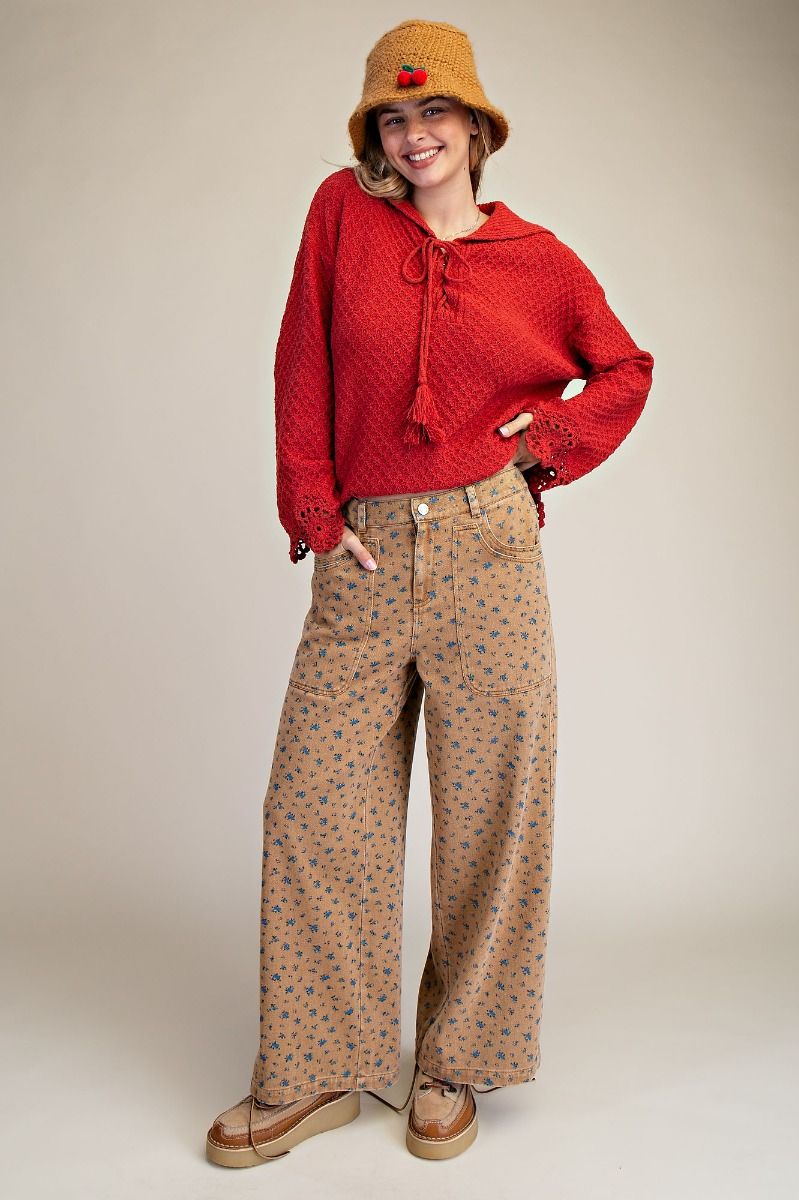 Easel Laced Up Front Sweater