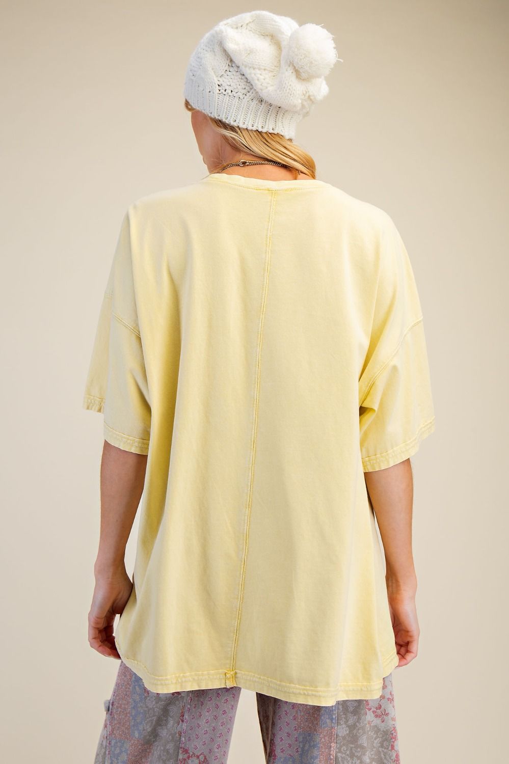Easel Washed Cotton Jersey Boxy Tunic