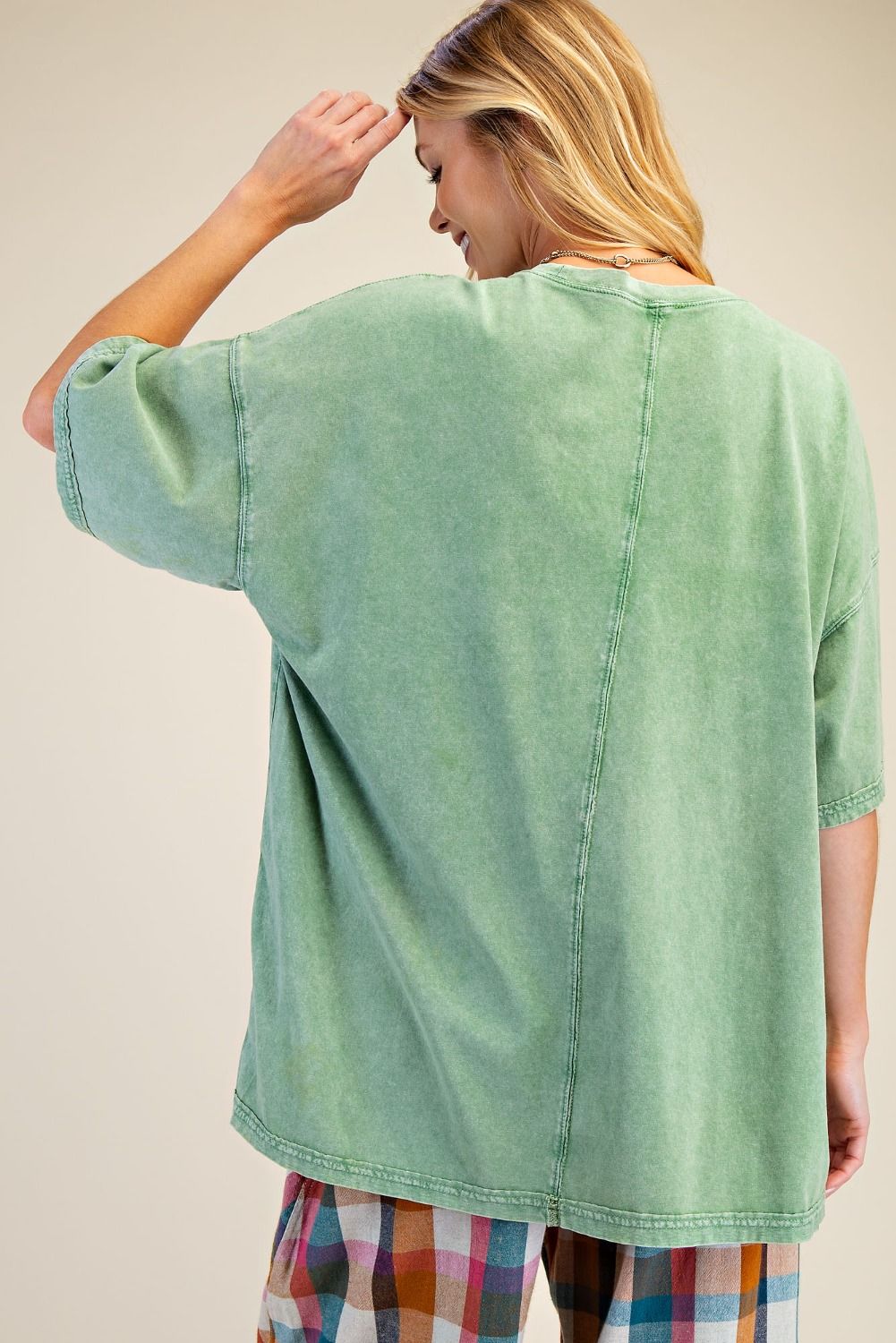Easel Washed Cotton Jersey Boxy Tunic