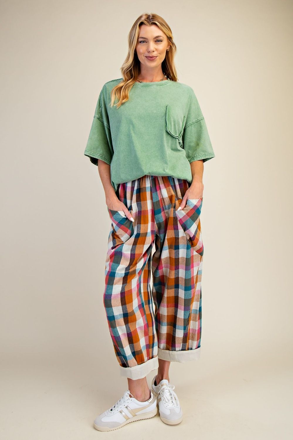Easel Washed Cotton Jersey Boxy Tunic