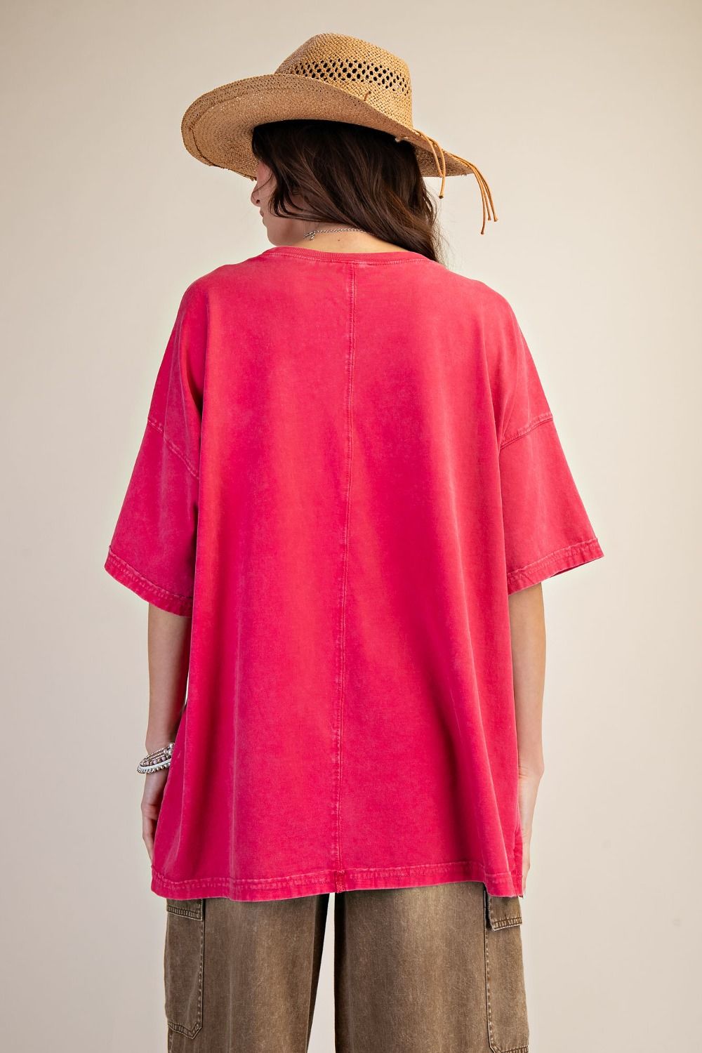 Easel Washed Cotton Jersey Boxy Tunic