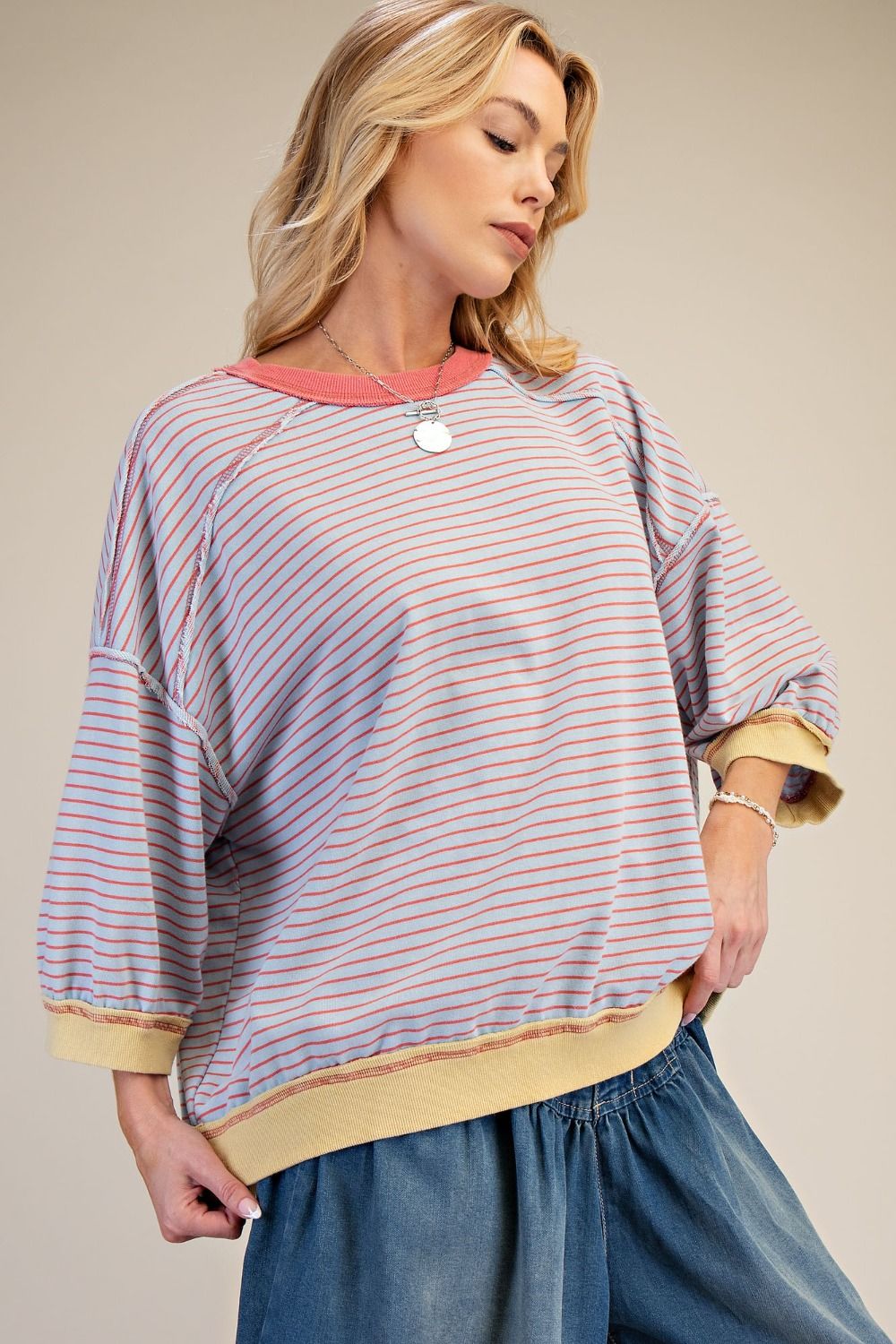 Easel Washed Terry Pullover