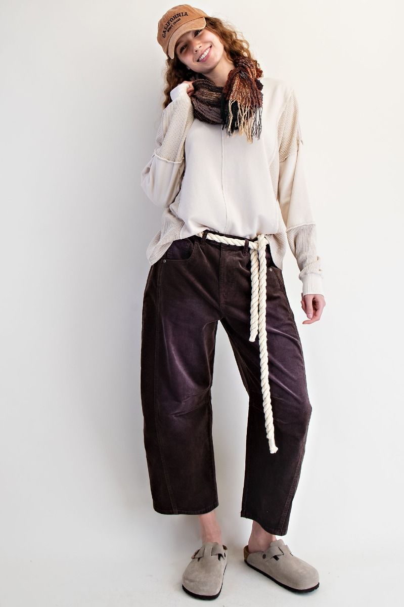 Easel Thermal Mix Mineral Washed Terry Pullover