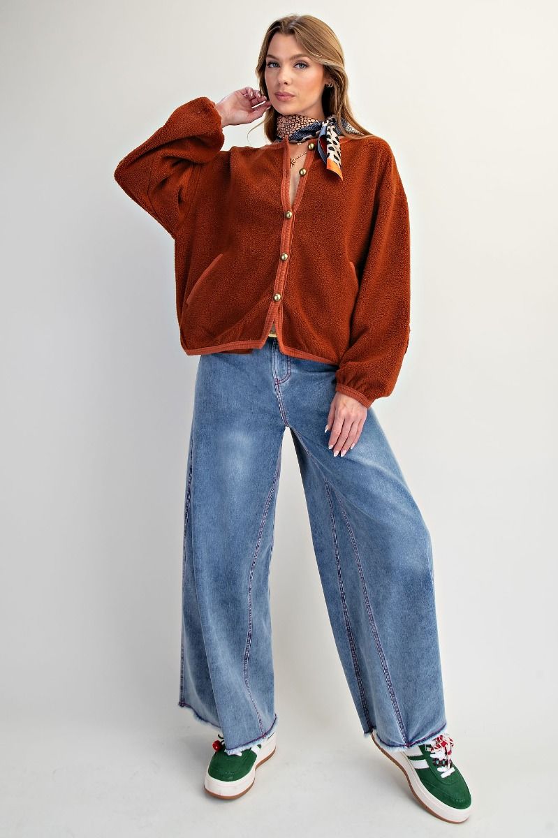 Easel Soft Washed Fleece Jacket