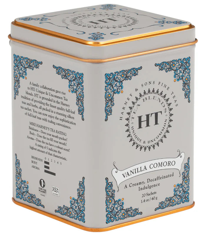 Decaf Vanilla Comoro,Tin of 20 Sachets