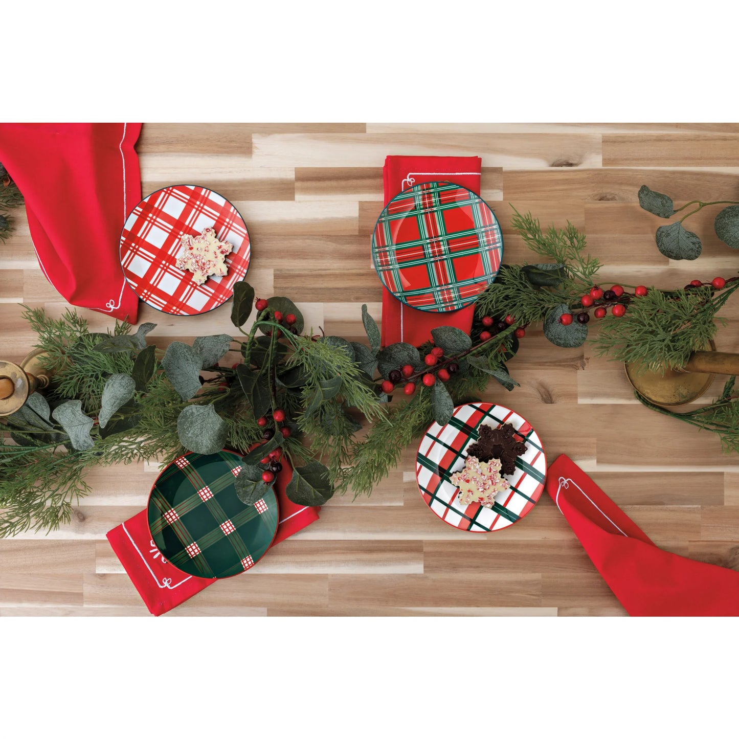 Holiday Plaid Appetizer Plates