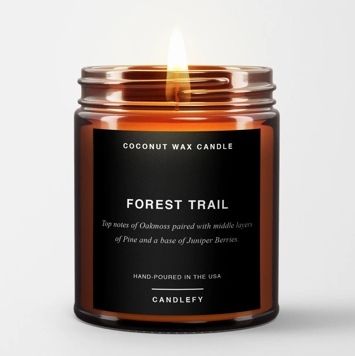 Forest Trail: Scented Candle in Amber Glass