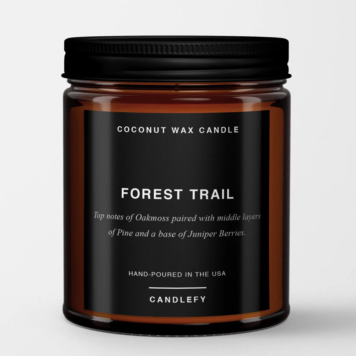 Forest Trail: Scented Candle in Amber Glass