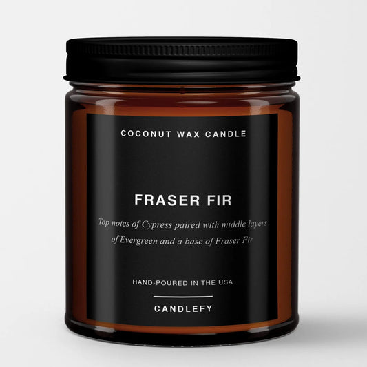 Fraser Fir: Scented Candle in Amber Glass