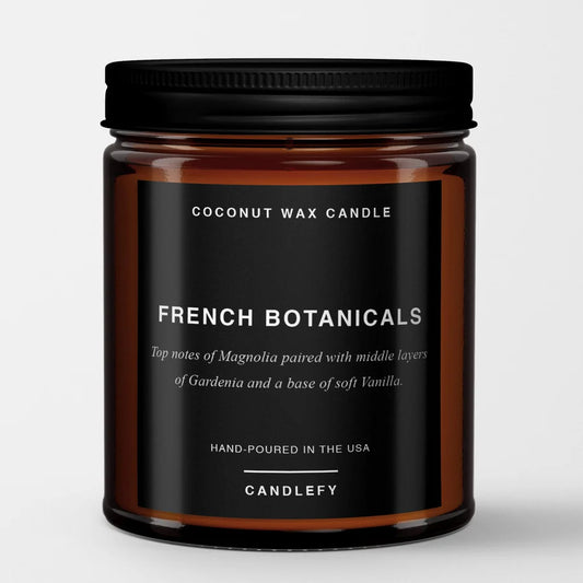 French Botanicals: Scented Candle in Amber Glass