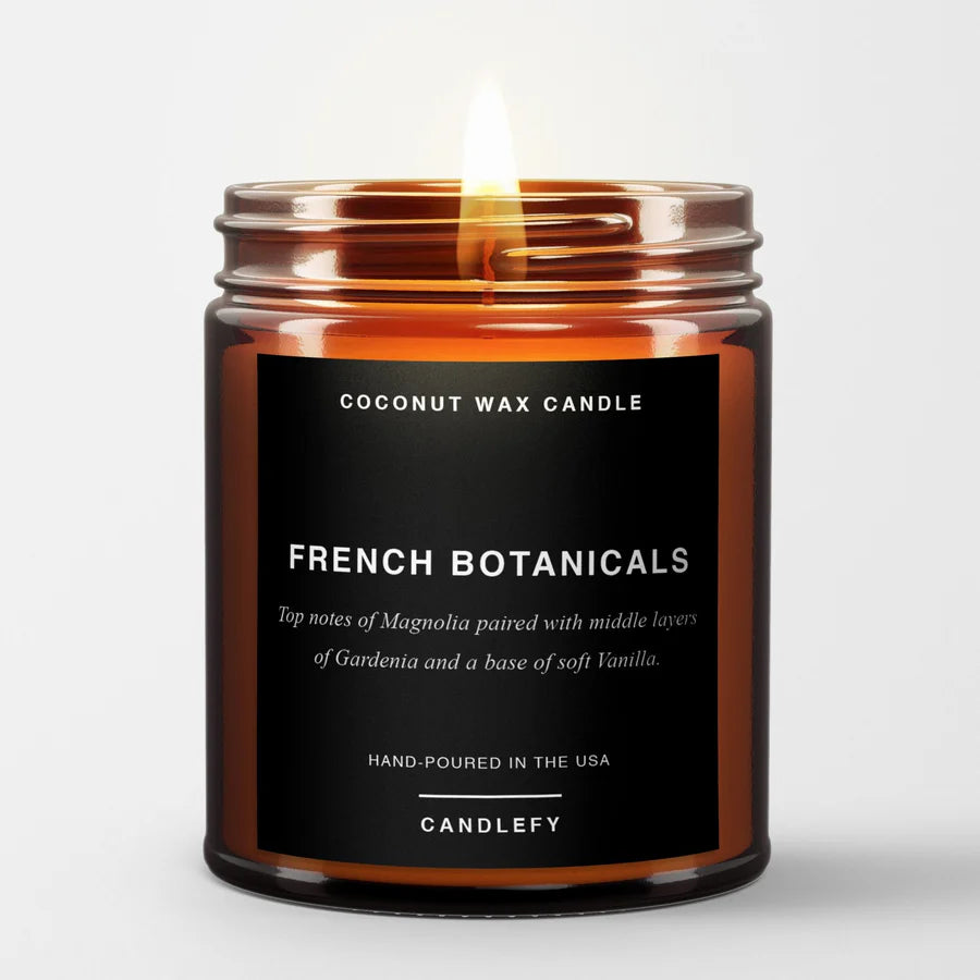 French Botanicals: Scented Candle in Amber Glass