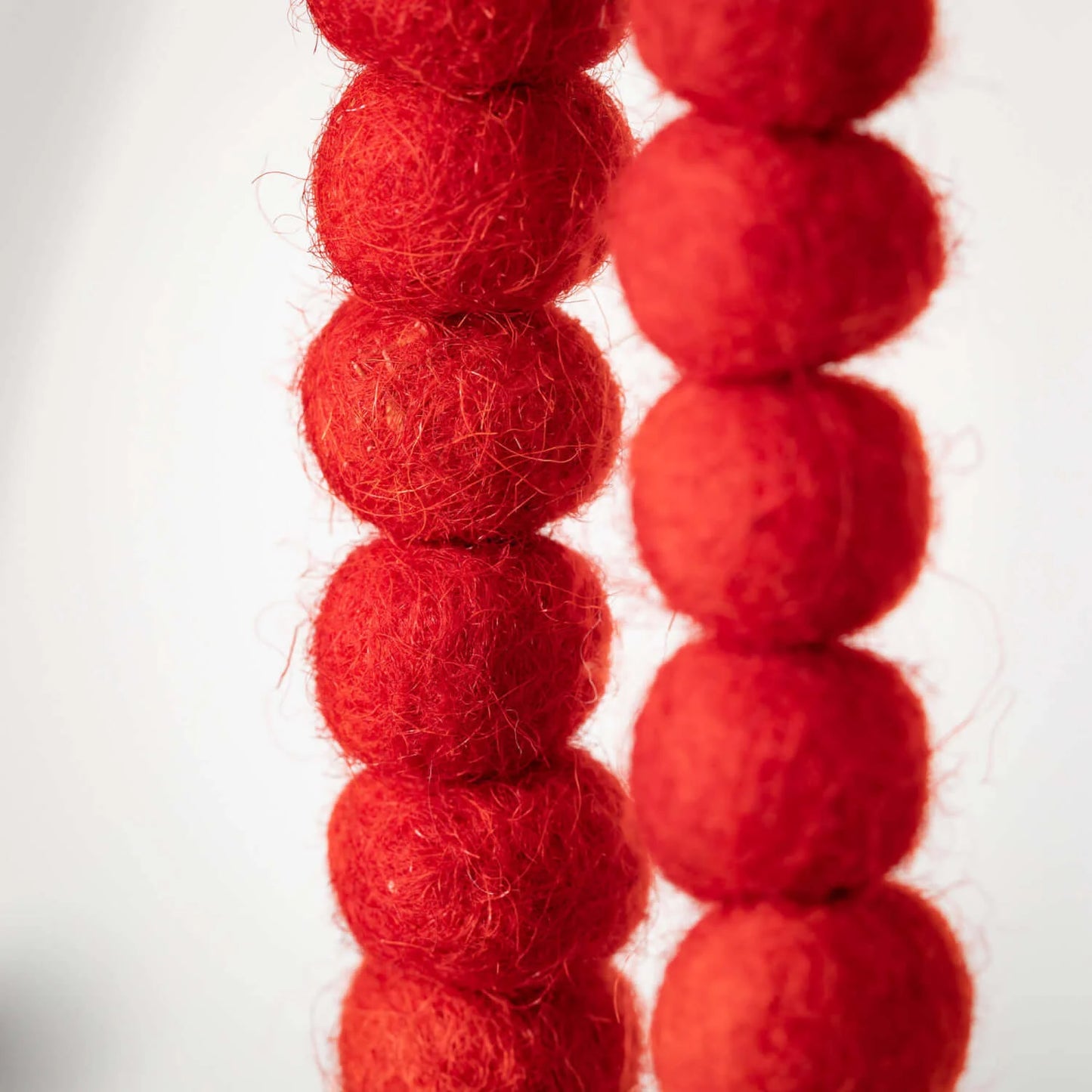 Ruby Red Wool Ball Garland