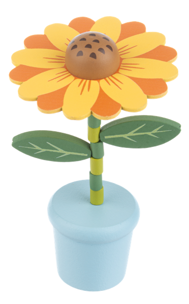 Wooden Flower Push Puppets