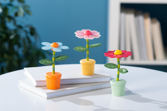 Wooden Flower Push Puppets