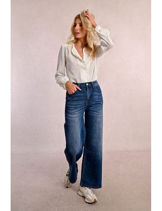 Molly Bracken High-Waisted Wide-Leg Jeans