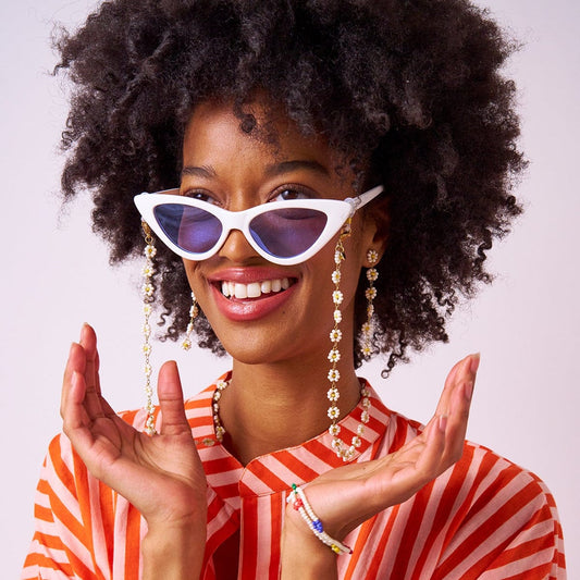 Amanda Flower Beaded Dangle Earrings