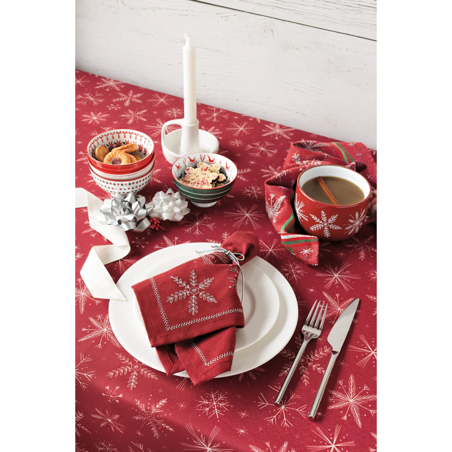 Snowflakes Printed Napkins Set of 4