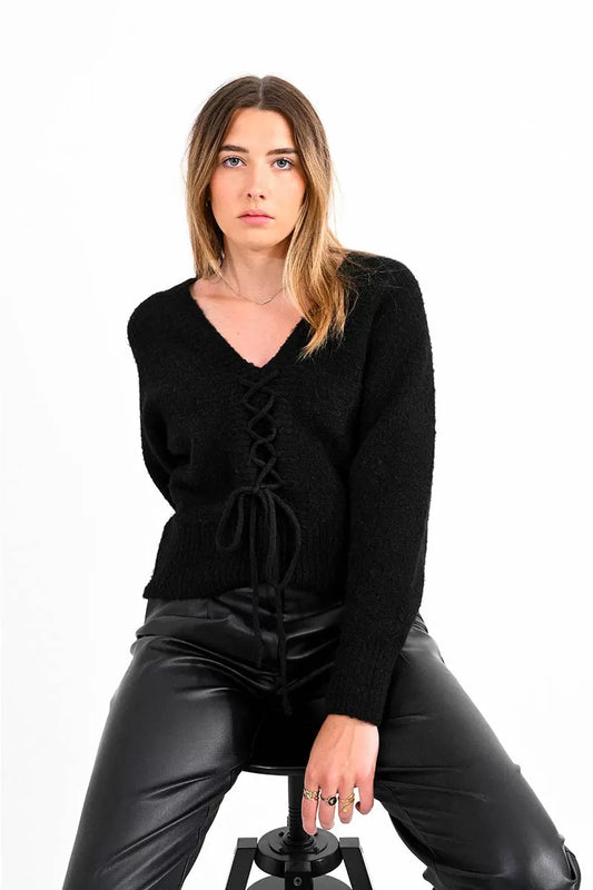 Lili Sidonio V-Neck Knit Sweater