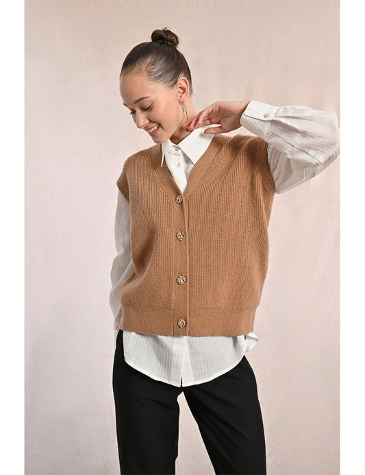 Molly Bracken Sleeveless Knitted Cardigan
