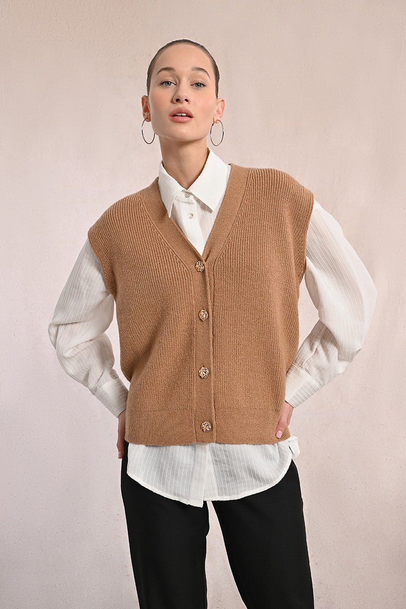 Molly Bracken Sleeveless Knitted Cardigan