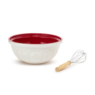 Ceramic Mixing Bowl with Whisk - Set of 2