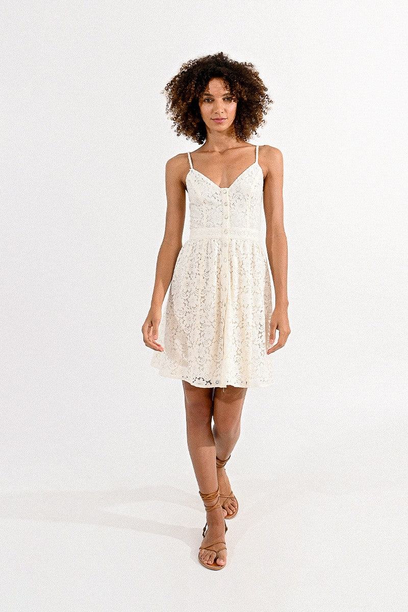 Molly Bracken Lace Buttoned Dress