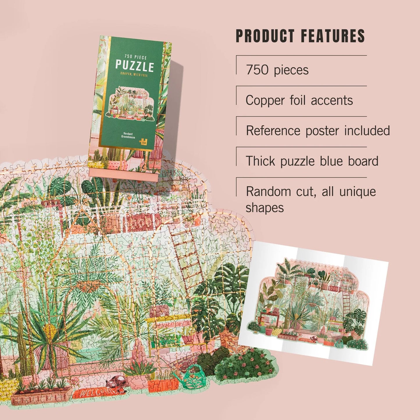 Lantern Press 750 Piece Jigsaw Puzzle, Verdant Greenhouse