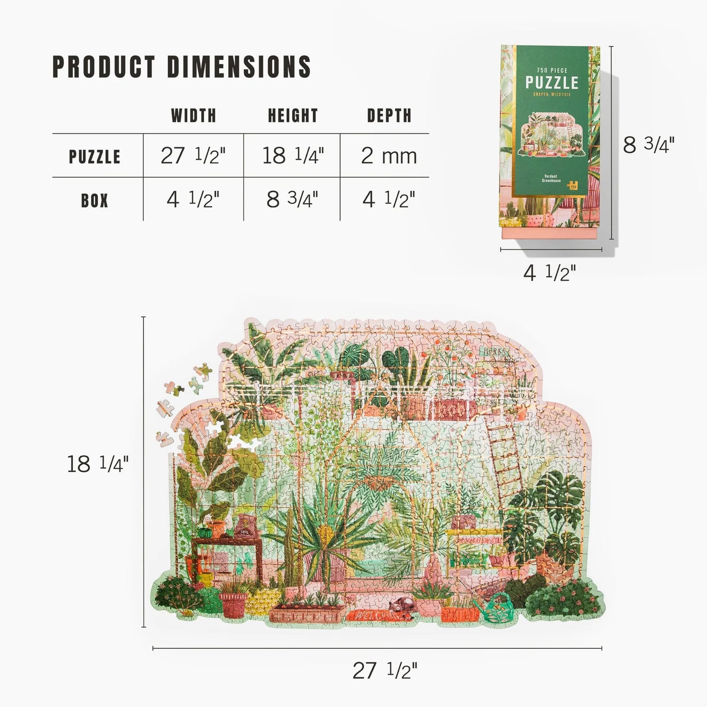 Lantern Press 750 Piece Jigsaw Puzzle, Verdant Greenhouse