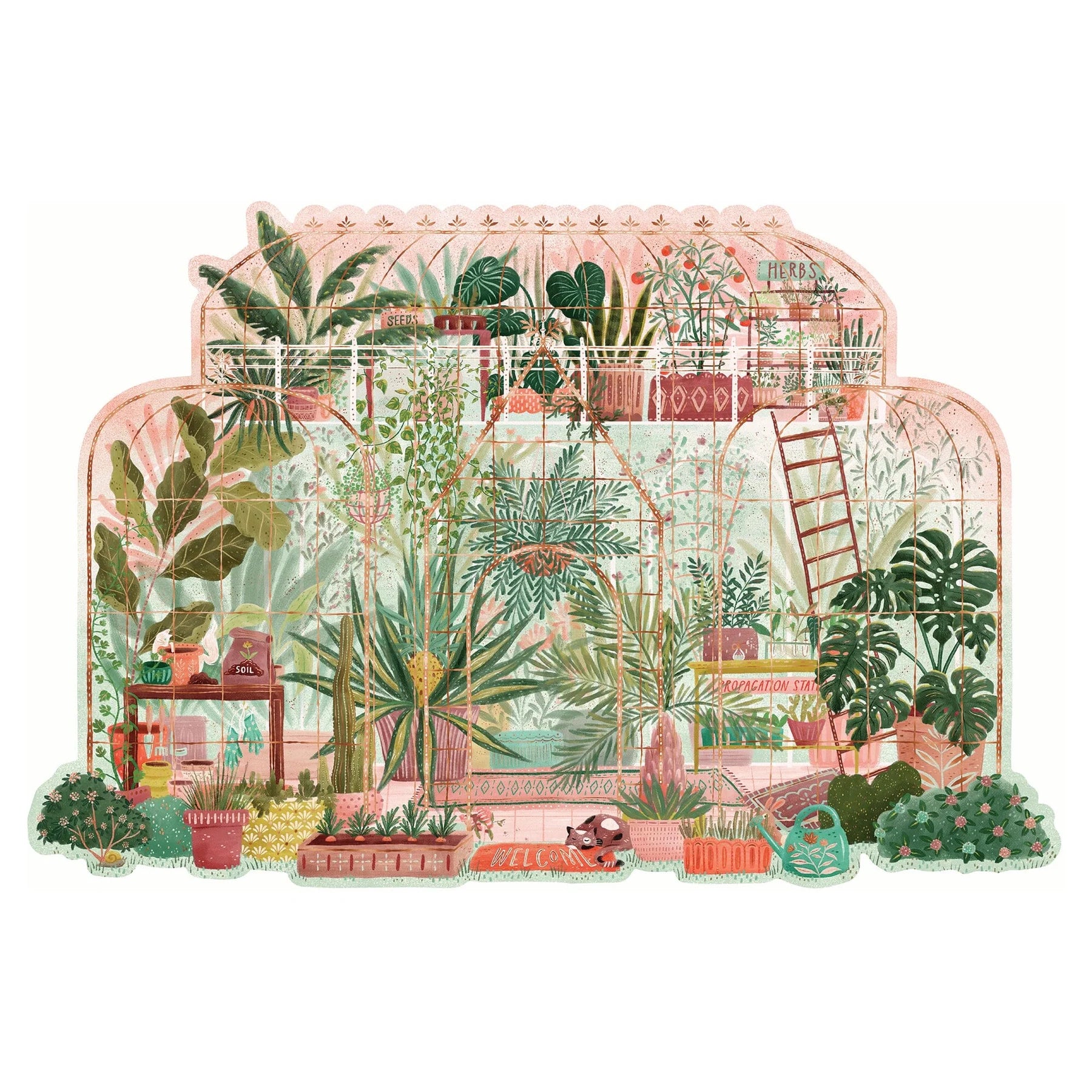 Lantern Press 750 Piece Jigsaw Puzzle, Verdant Greenhouse