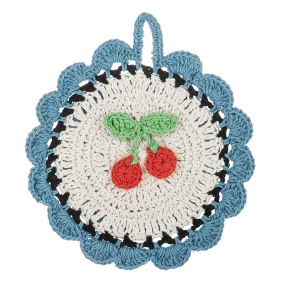 Crochet Cherry Table Trivet