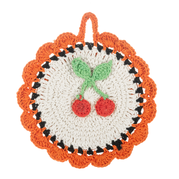 Crochet Cherry Table Trivet