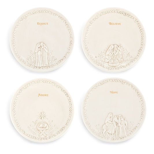 Ceramic Nativity Appetizer Plates