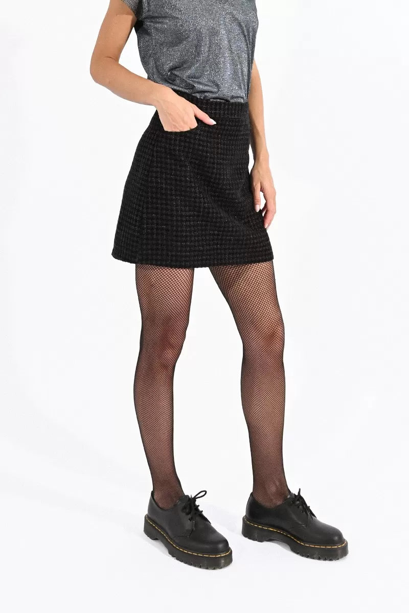 Molly Bracken Mini Velvet Tweed Skirt