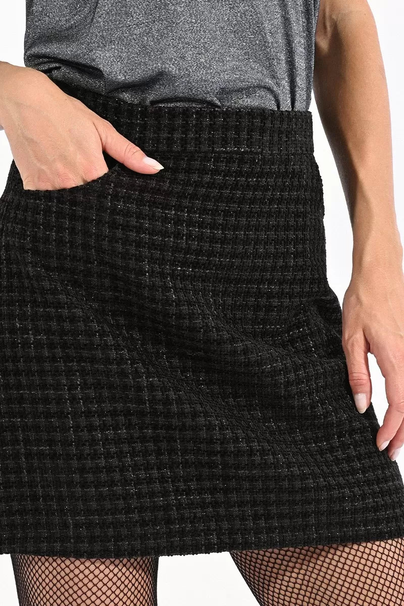 Molly Bracken Mini Velvet Tweed Skirt