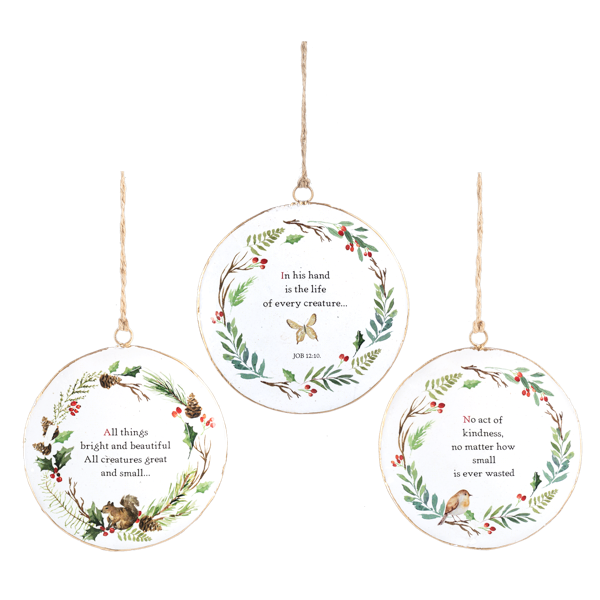 Woodland Sentiment Ornaments