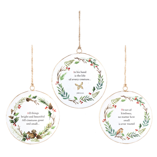 Woodland Sentiment Ornaments