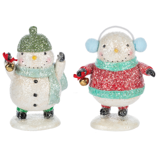 Snowman Skating Figurines