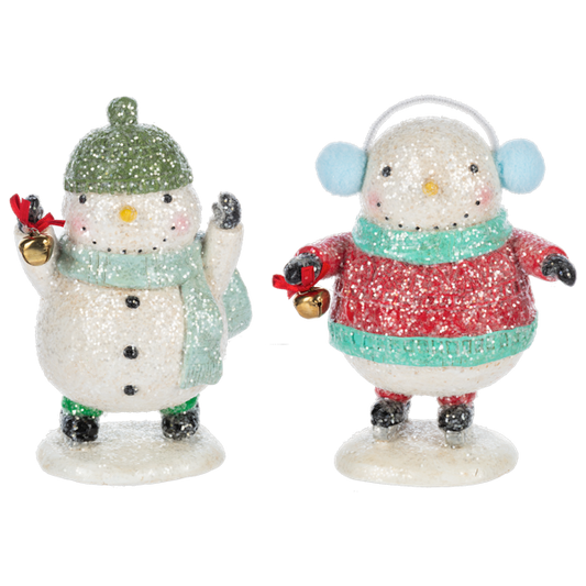 Snowman Skating Figurines