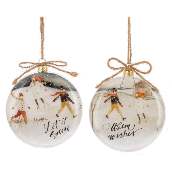 Glitter Filled Skater Disk Ornaments